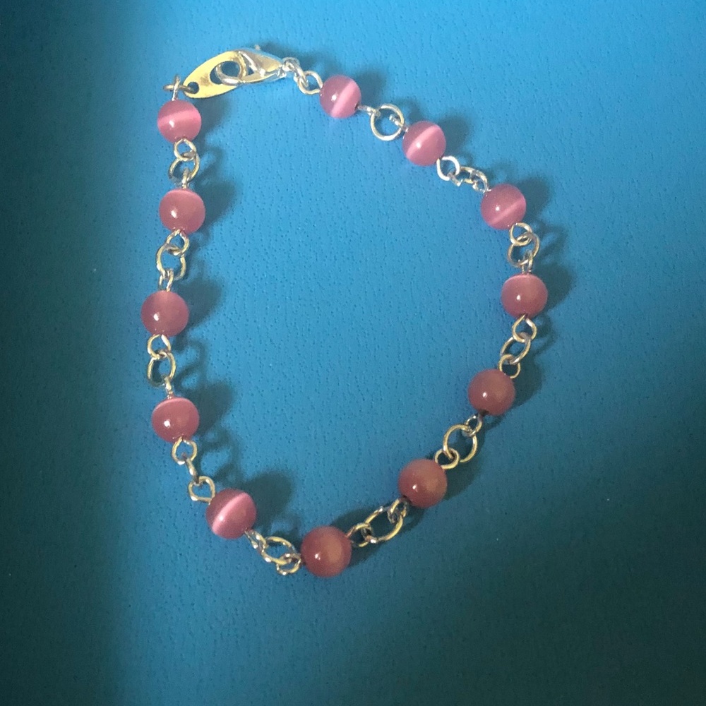 Pink beaded bracelet